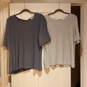 Two Lauren Conrad Striped Tops